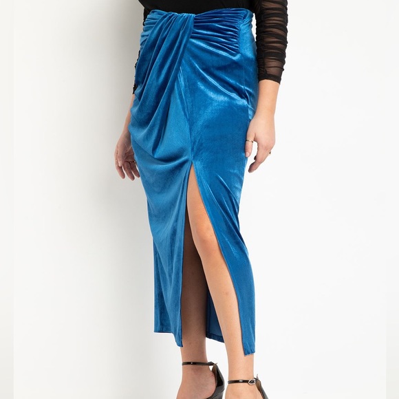 Eloquii Velvet Midi Skirt (NWT) sz 22 - Picture 5 of 6